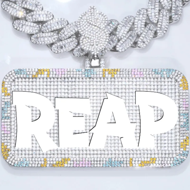 CUSTOM LETTER NECKLACE 3D COLORFUL SQUARE made by The GUU Shop