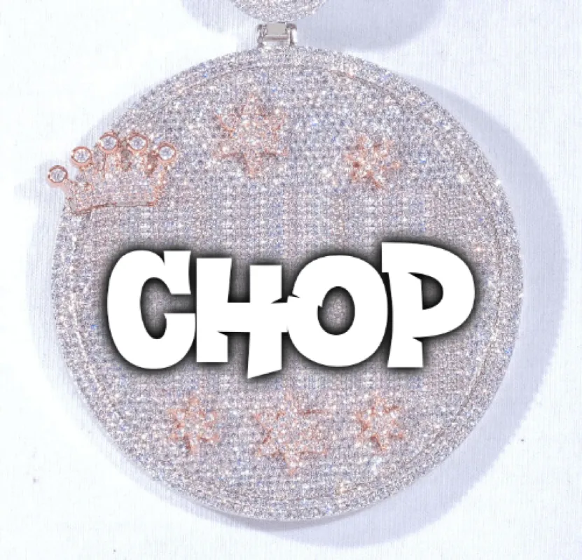 CUSTOM LETTER NECKLACE 3D BIG CROWN DISC sold by The GUU Shop