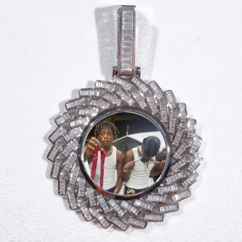 Large 3D Baguette Custom Picture Pendant sold by The GUU Shop