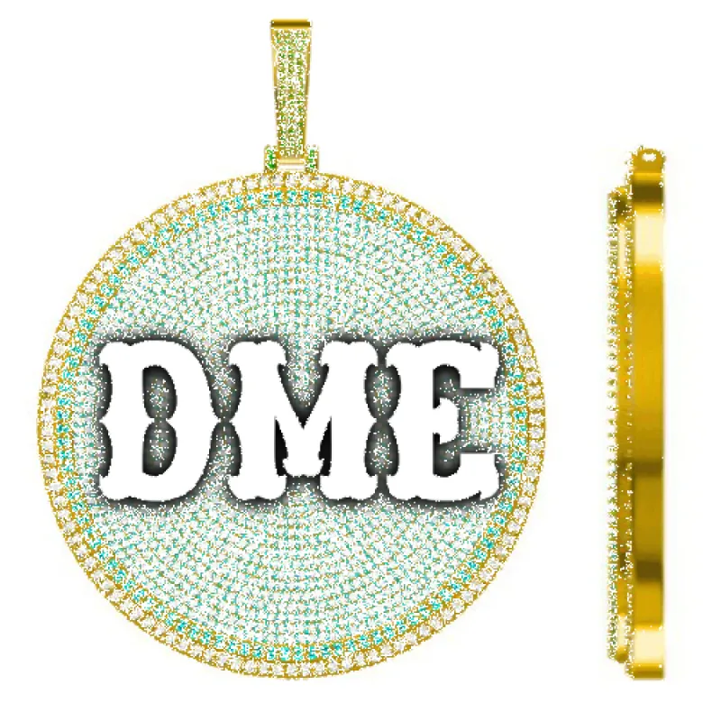 CUSTOM LETTER NECKLACE 3D BIG DISC sold by The GUU Shop