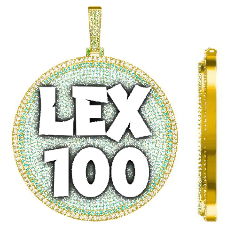 CUSTOM LETTER NECKLACE 3D BIG DISC sold by The GUU Shop