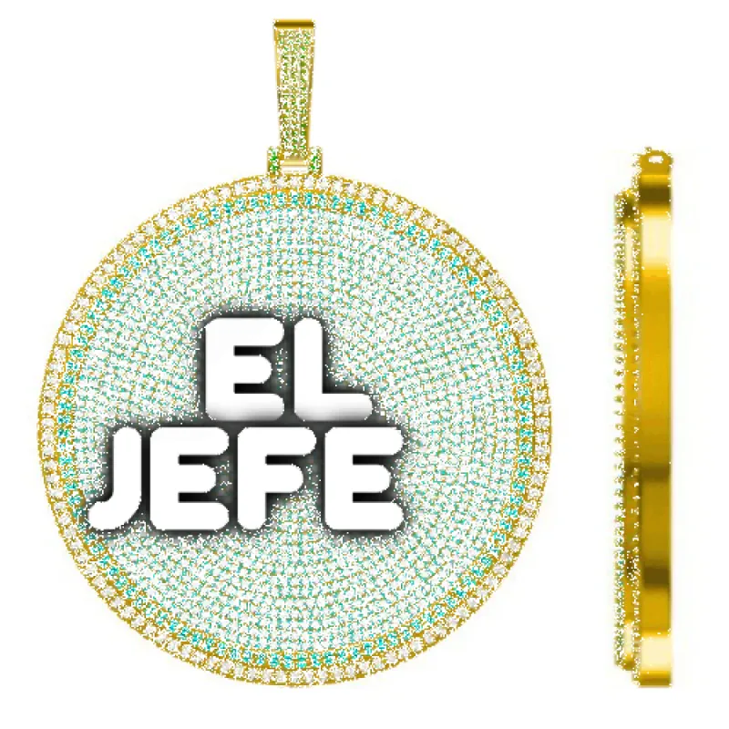 CUSTOM LETTER NECKLACE 3D BIG DISC sold by The GUU Shop