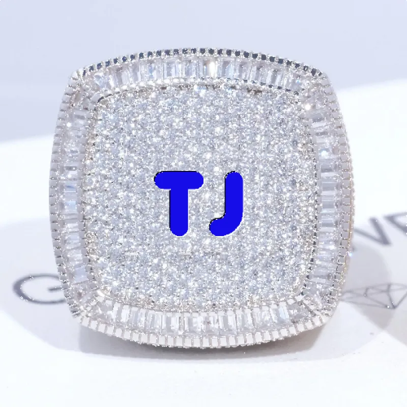 CUSTOM LETTER 3D ICED RING sold by The GUU Shop