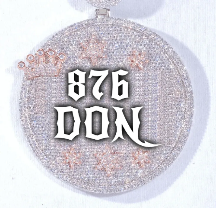 CUSTOM LETTER NECKLACE 3D BIG CROWN DISC sold by The GUU Shop