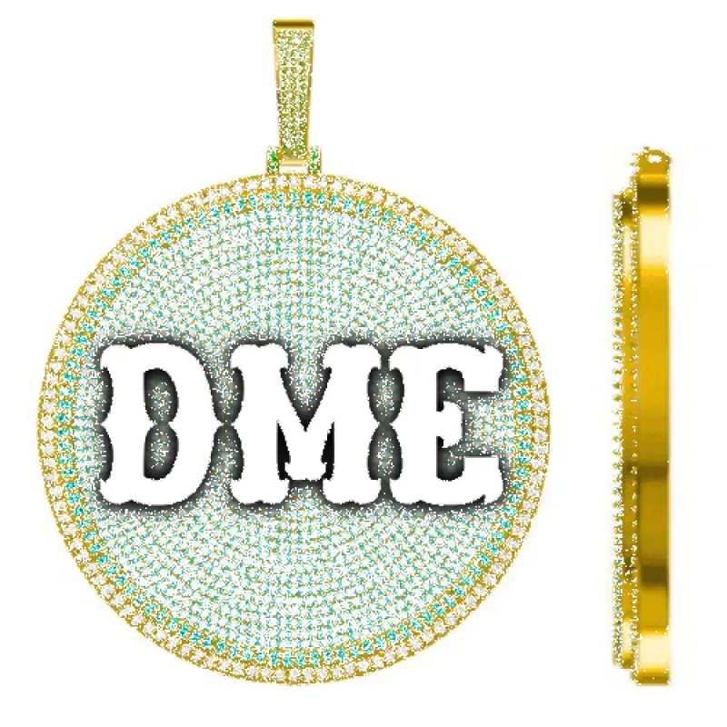 CUSTOM LETTER NECKLACE 3D BIG DISC sold by The GUU Shop