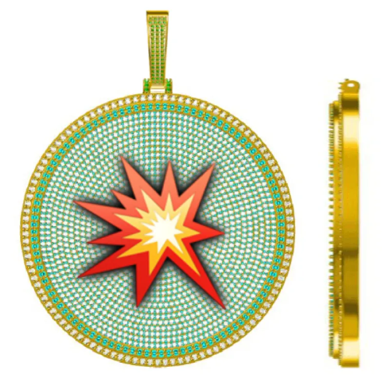 CUSTOM LETTER NECKLACE 3D BIG DISC sold by The GUU Shop