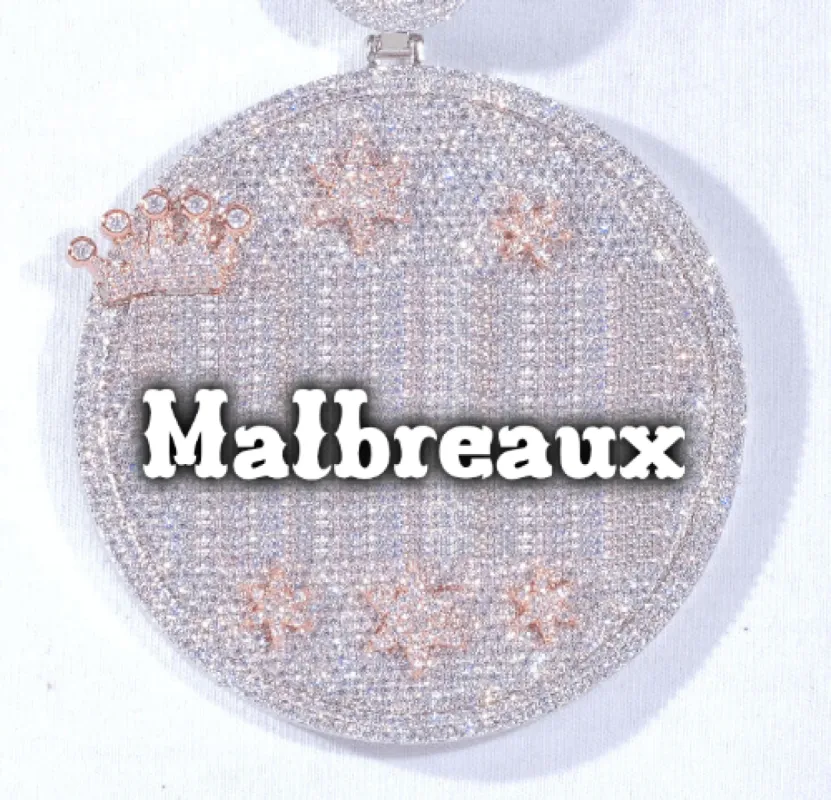 CUSTOM LETTER NECKLACE 3D BIG CROWN DISC sold by The GUU Shop