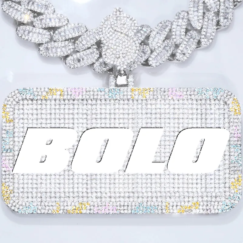 CUSTOM LETTER NECKLACE 3D COLORFUL SQUARE sold by The GUU Shop