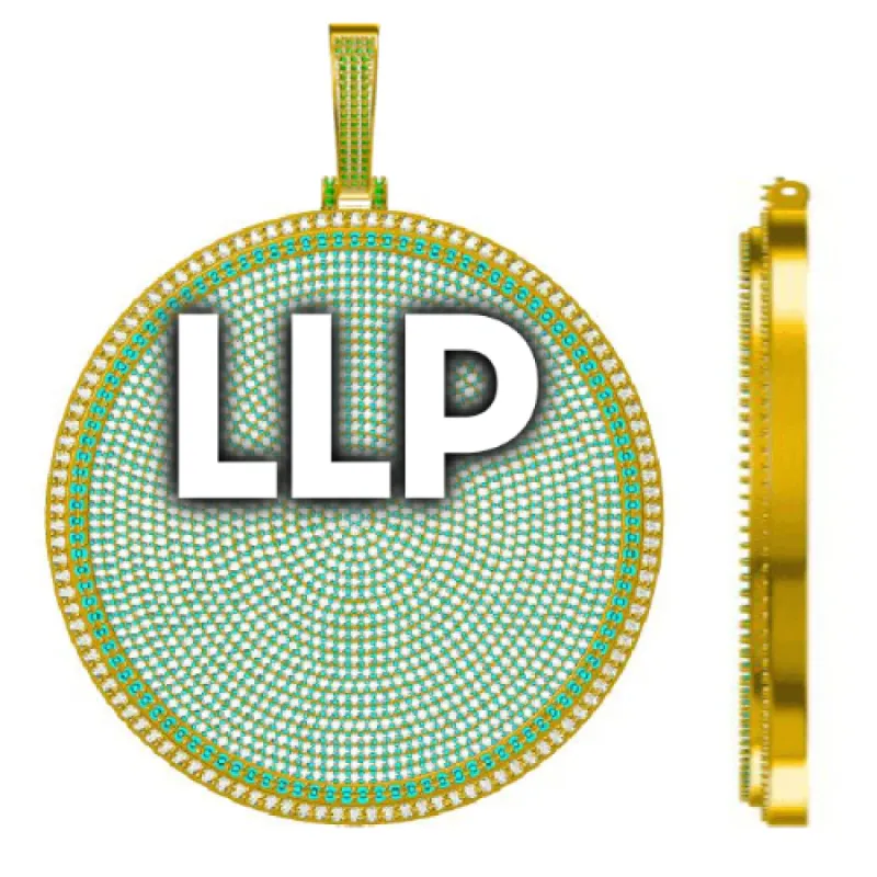 CUSTOM LETTER NECKLACE 3D BIG DISC sold by The GUU Shop