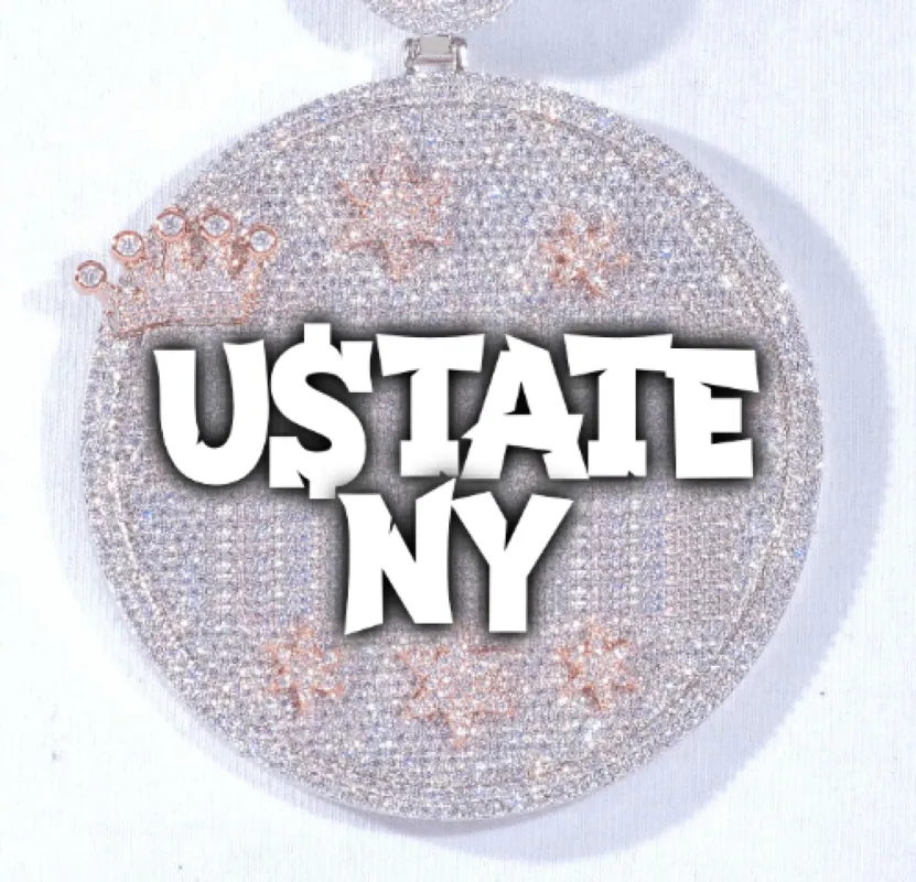 CUSTOM LETTER NECKLACE 3D BIG CROWN DISC sold by The GUU Shop