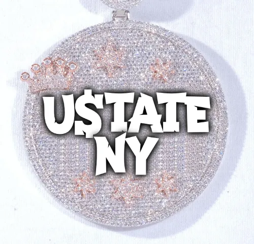 CUSTOM LETTER NECKLACE 3D BIG CROWN DISC sold by The GUU Shop