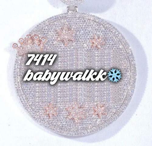 CUSTOM LETTER NECKLACE 3D BIG CROWN DISC sold by The GUU Shop