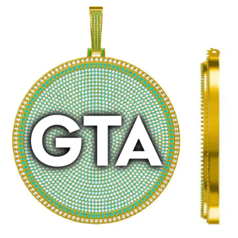 CUSTOM LETTER NECKLACE 3D BIG DISC sold by The GUU Shop