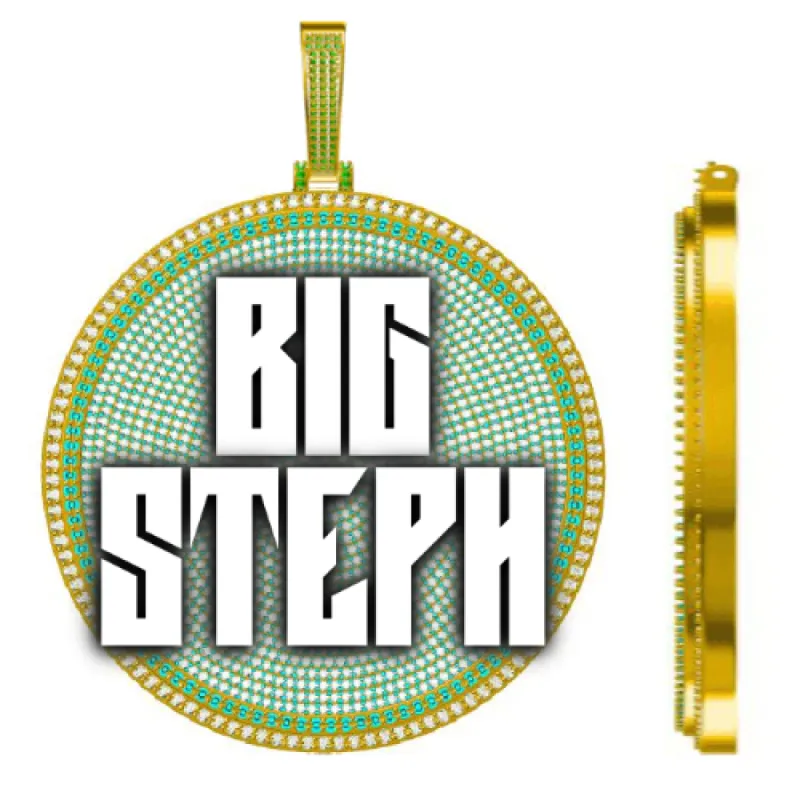 CUSTOM LETTER NECKLACE 3D BIG DISC sold by The GUU Shop