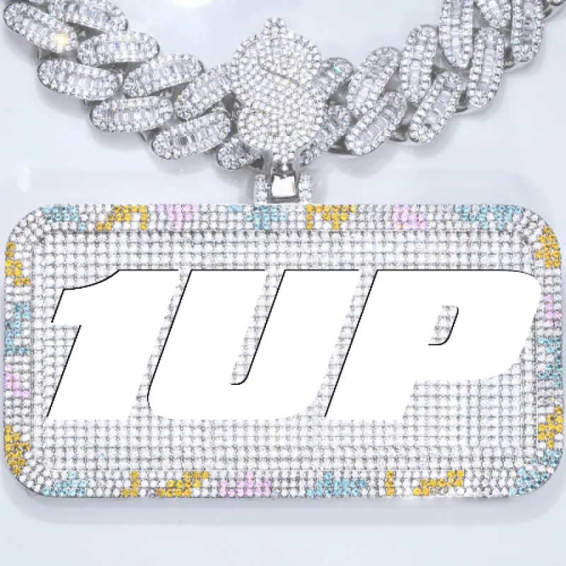 CUSTOM LETTER NECKLACE 3D COLORFUL SQUARE sold by The GUU Shop