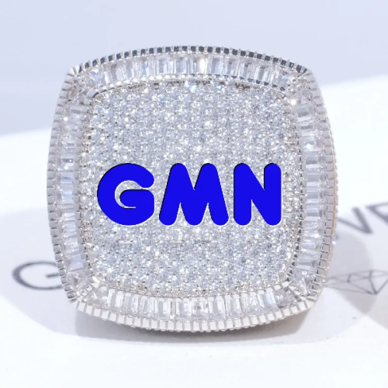 CUSTOM LETTER 3D ICED RING sold by The GUU Shop