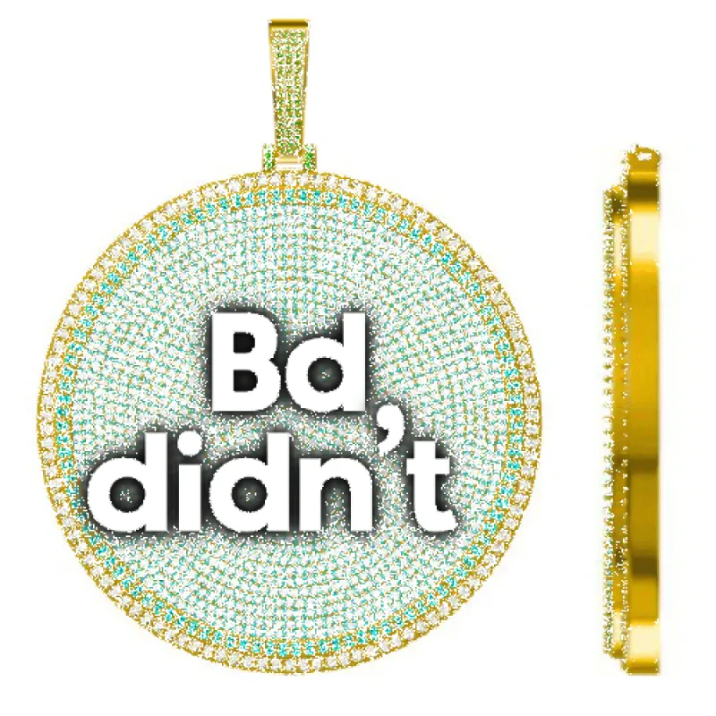 CUSTOM LETTER NECKLACE 3D BIG DISC sold by The GUU Shop