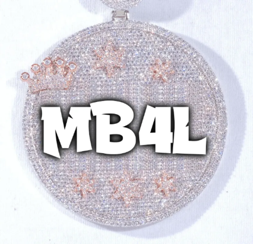 CUSTOM LETTER NECKLACE 3D BIG CROWN DISC sold by The GUU Shop