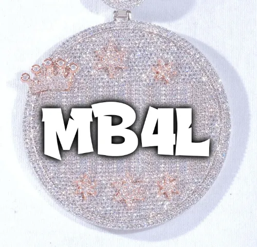 CUSTOM LETTER NECKLACE 3D BIG CROWN DISC sold by The GUU Shop