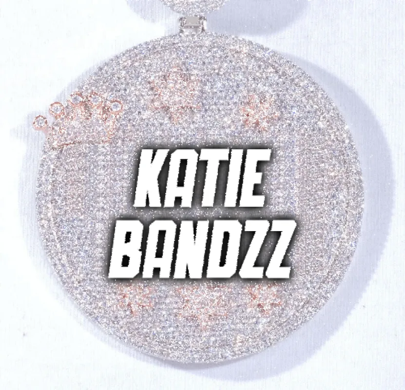 CUSTOM LETTER NECKLACE 3D BIG CROWN DISC sold by The GUU Shop