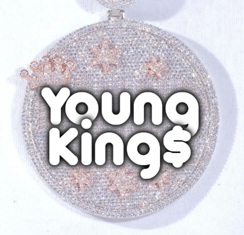 CUSTOM LETTER NECKLACE 3D BIG CROWN DISC sold by The GUU Shop