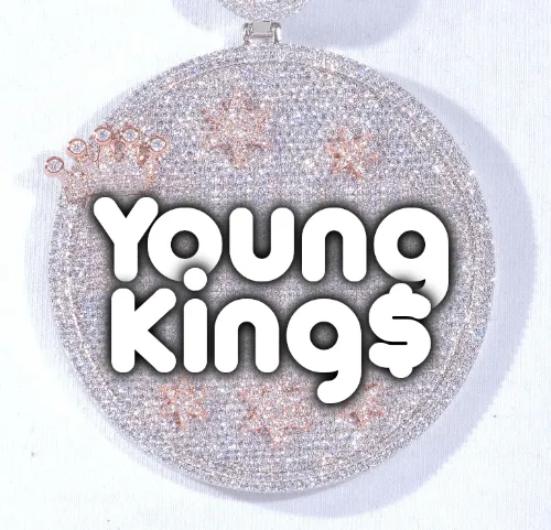 CUSTOM LETTER NECKLACE 3D BIG CROWN DISC sold by The GUU Shop