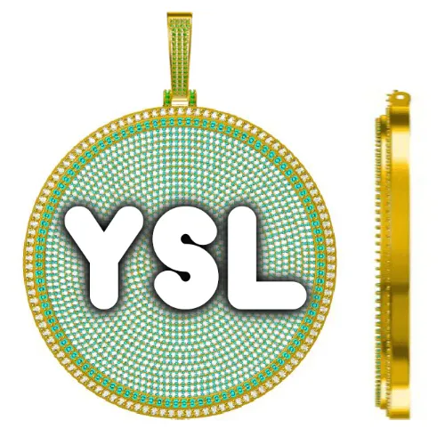 CUSTOM LETTER NECKLACE 3D BIG DISC sold by The GUU Shop