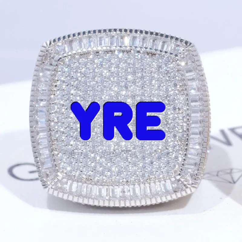 CUSTOM LETTER 3D ICED RING sold by The GUU Shop