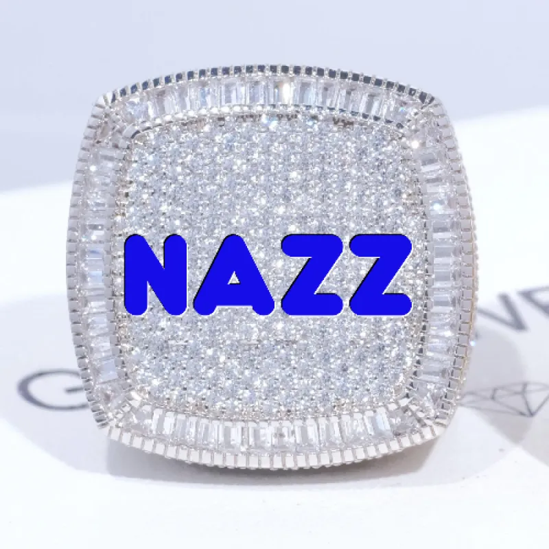 CUSTOM LETTER 3D ICED RING sold by The GUU Shop