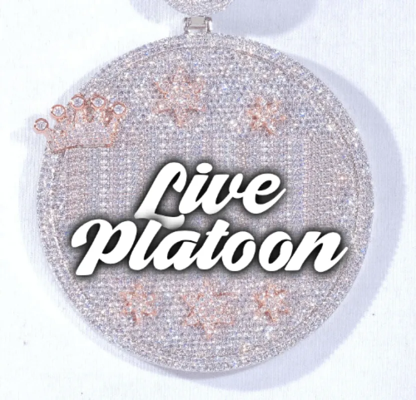 CUSTOM LETTER NECKLACE 3D BIG CROWN DISC sold by The GUU Shop