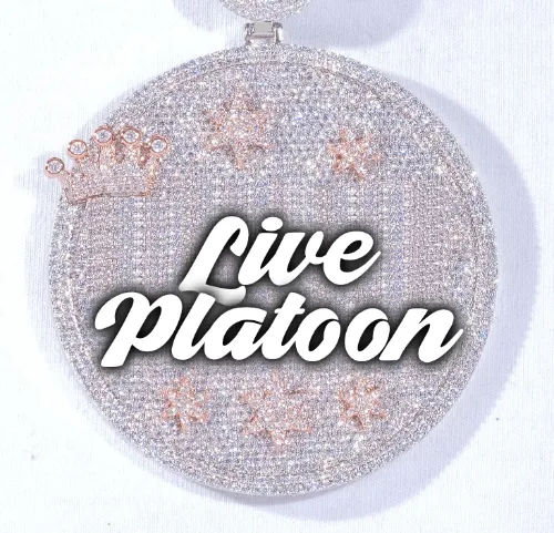 CUSTOM LETTER NECKLACE 3D BIG CROWN DISC sold by The GUU Shop