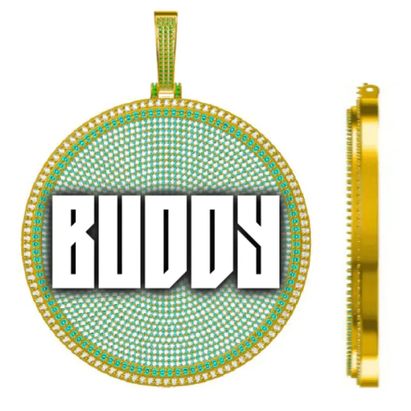 CUSTOM LETTER NECKLACE 3D BIG DISC made by The GUU Shop