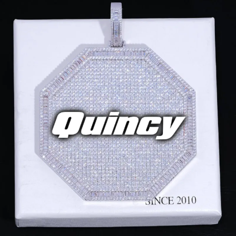 CUSTOM LETTER NECKLACE 3D BIG OCTAGON sold by The GUU Shop