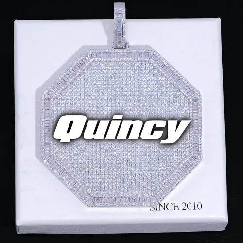 CUSTOM LETTER NECKLACE 3D BIG OCTAGON sold by The GUU Shop