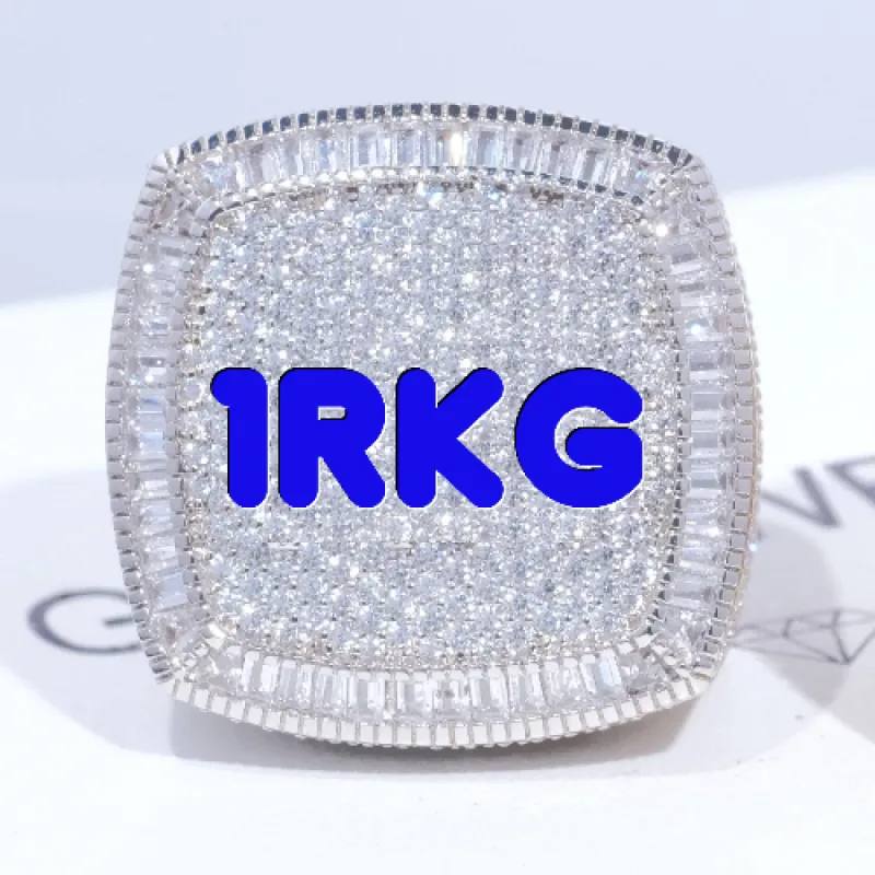 CUSTOM LETTER 3D ICED RING sold by The GUU Shop