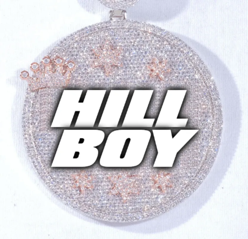 CUSTOM LETTER NECKLACE 3D BIG CROWN DISC sold by The GUU Shop