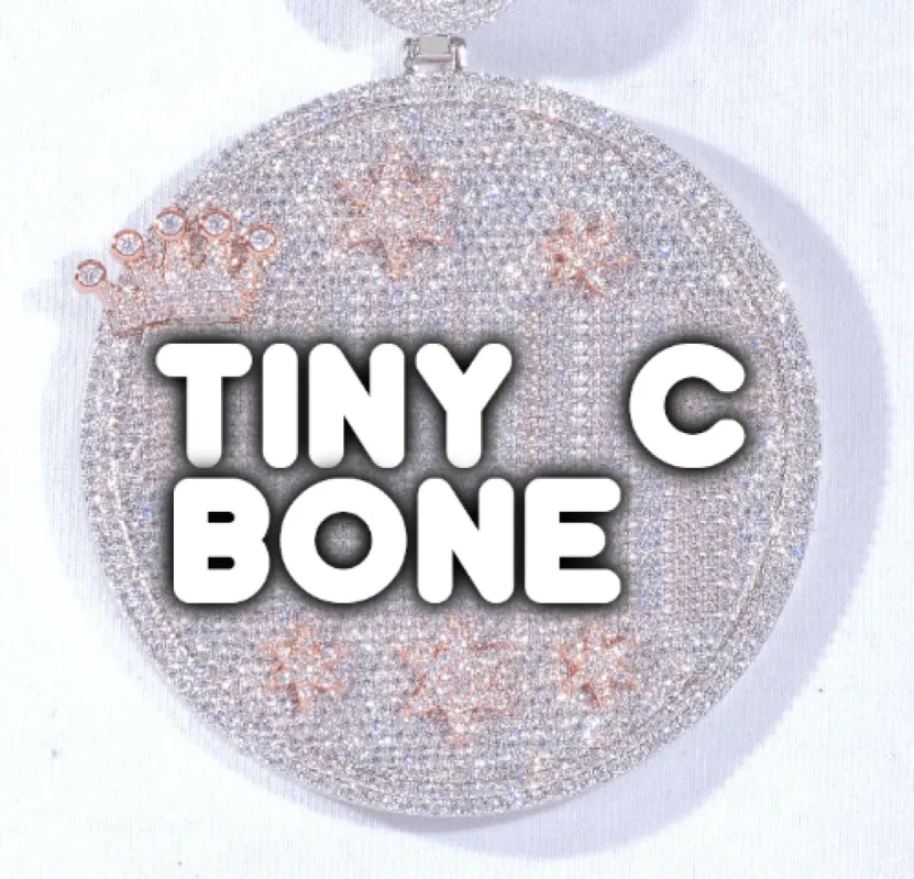 CUSTOM LETTER NECKLACE 3D BIG CROWN DISC sold by The GUU Shop