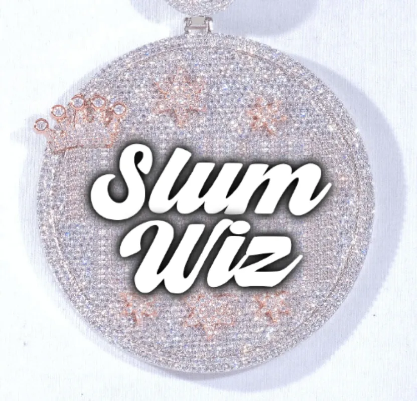 CUSTOM LETTER NECKLACE 3D BIG CROWN DISC sold by The GUU Shop