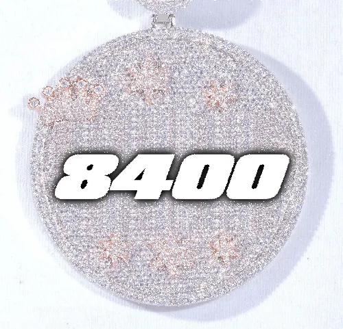 CUSTOM LETTER NECKLACE 3D BIG CROWN DISC sold by The GUU Shop