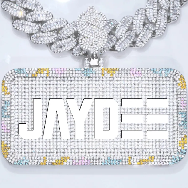 CUSTOM LETTER NECKLACE 3D COLORFUL SQUARE sold by The GUU Shop