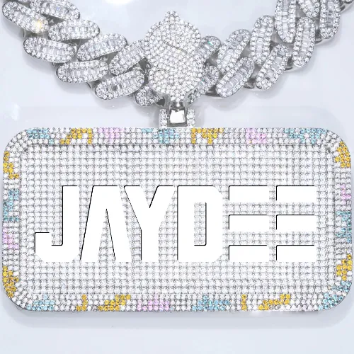 CUSTOM LETTER NECKLACE 3D COLORFUL SQUARE sold by The GUU Shop