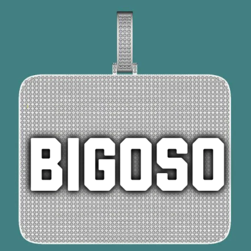 CUSTOM LETTER NECKLACE 3D BIG SQUARE sold by The GUU Shop