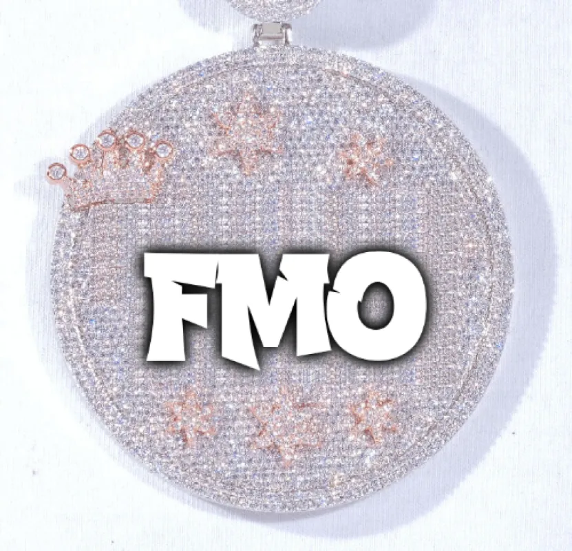 CUSTOM LETTER NECKLACE 3D BIG CROWN DISC sold by The GUU Shop