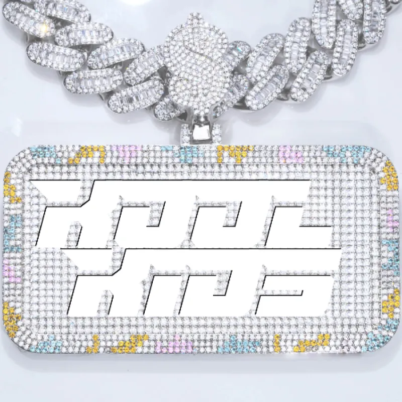 CUSTOM LETTER NECKLACE 3D COLORFUL SQUARE sold by The GUU Shop