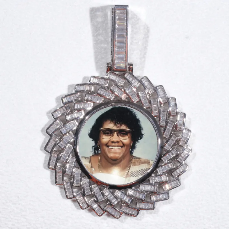 Large 3D Baguette Custom Picture Pendant sold by The GUU Shop