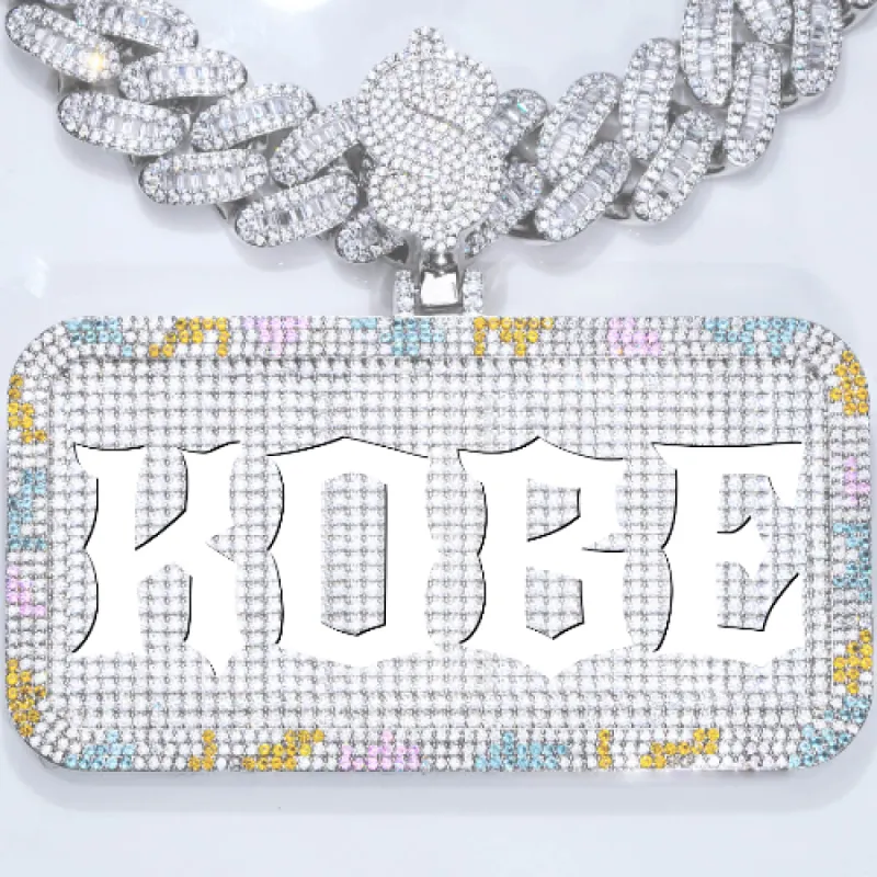 CUSTOM LETTER NECKLACE 3D COLORFUL SQUARE sold by The GUU Shop