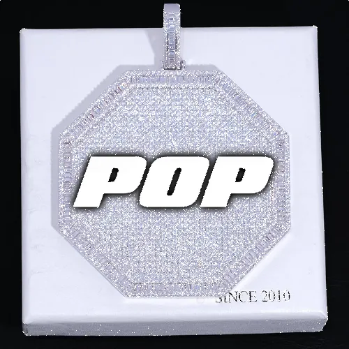 CUSTOM LETTER NECKLACE 3D BIG OCTAGON sold by The GUU Shop