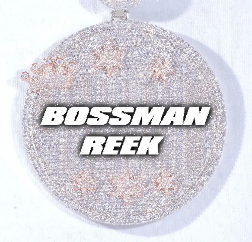 CUSTOM LETTER NECKLACE 3D BIG CROWN DISC sold by The GUU Shop