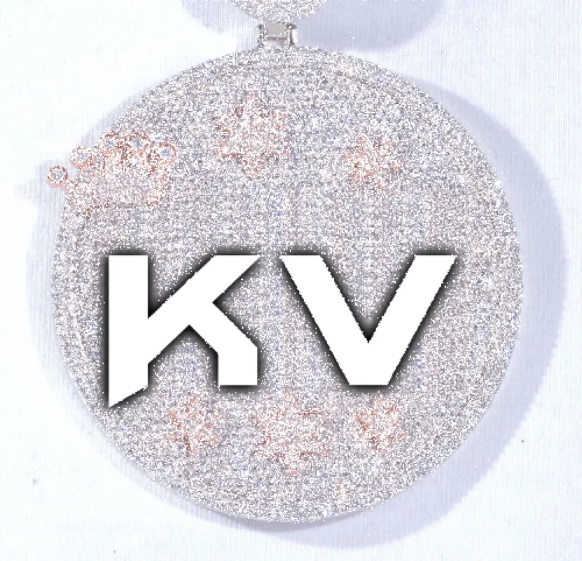 CUSTOM LETTER NECKLACE 3D BIG CROWN DISC sold by The GUU Shop