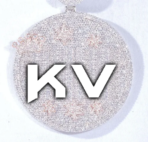 CUSTOM LETTER NECKLACE 3D BIG CROWN DISC sold by The GUU Shop